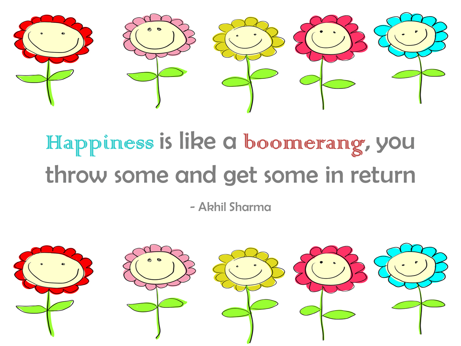 Thought For The Day – Happiness Is Like A Boomerang