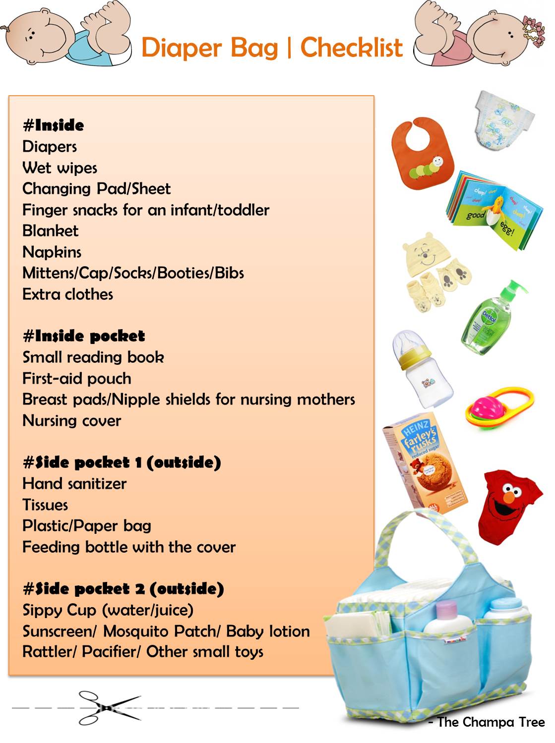 Diaper Bag Checklist - Prepare Your Child's Diaper Bag Easily