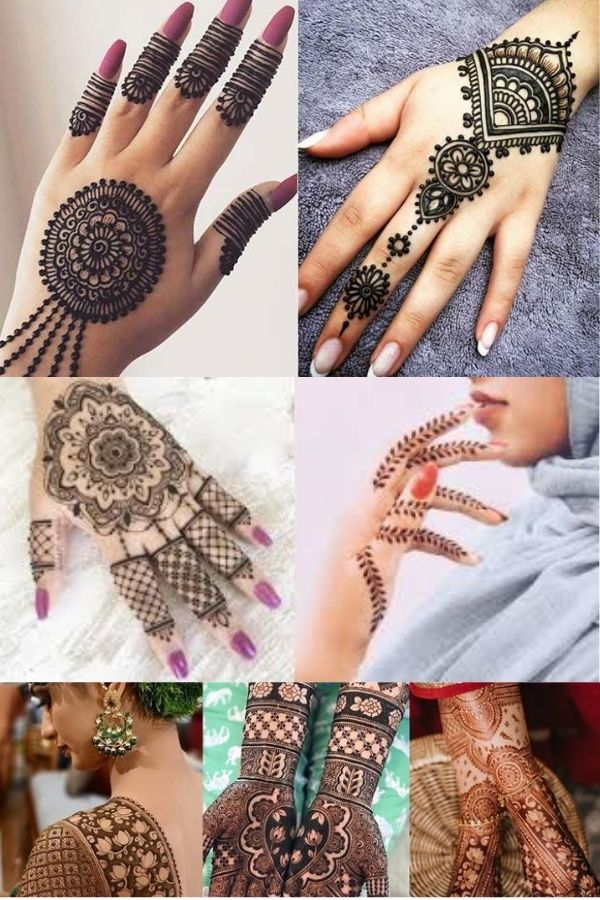 simple flower henna patterns