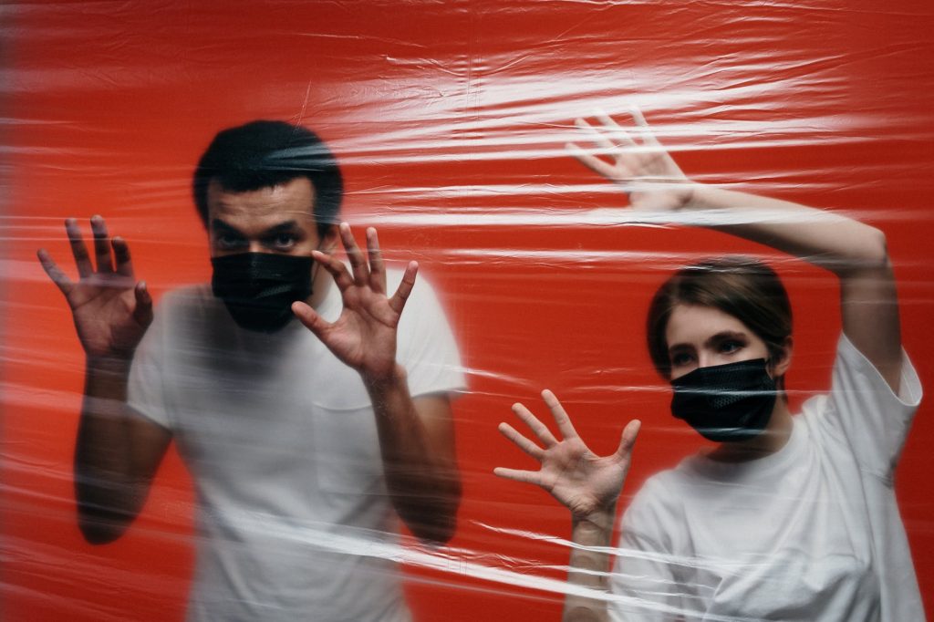 A man and a woman in COVID-19 lockdown