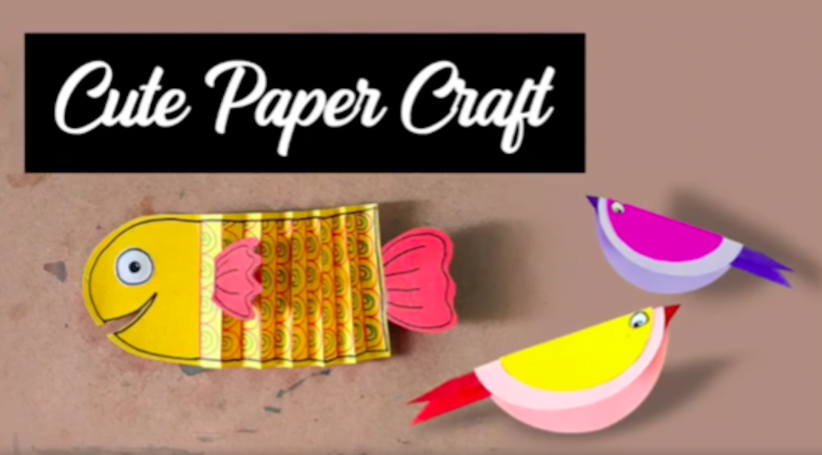 Video Of 2 Easy Paper Crafts For Kids – Paper Fish And Paper Bird
