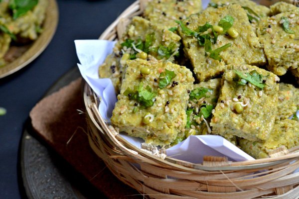 7 best dhokla recipes - sprouted moong dal dhokla