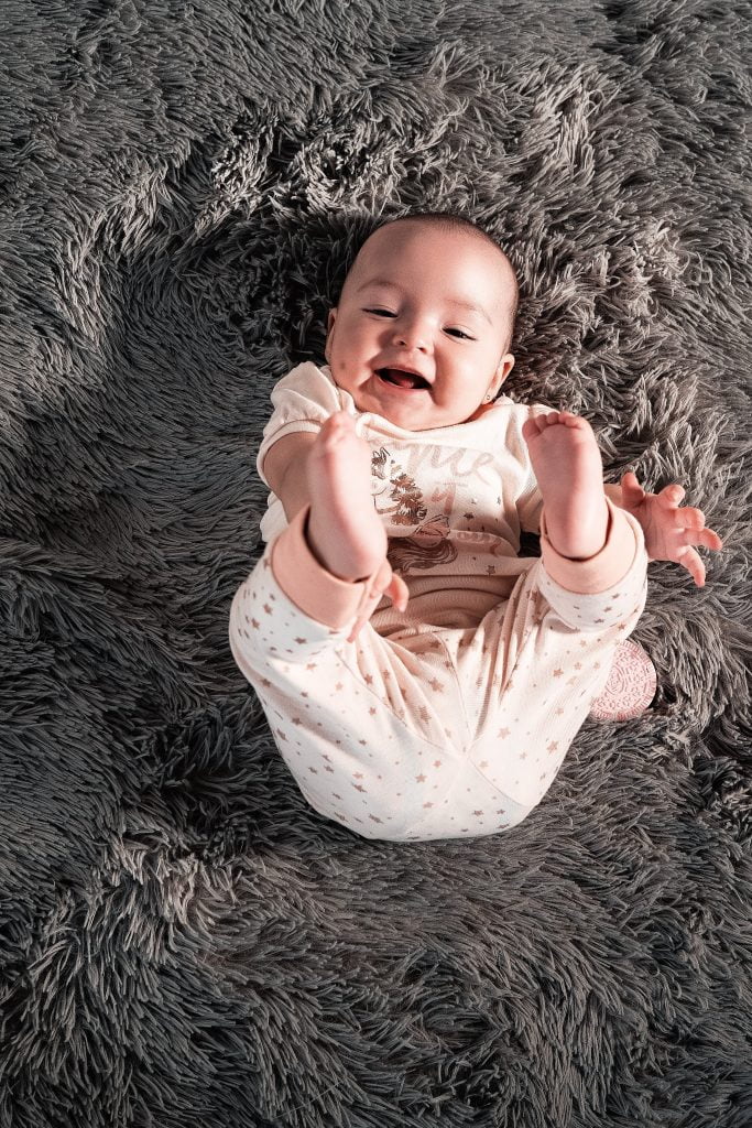 Baby in cloth diaper