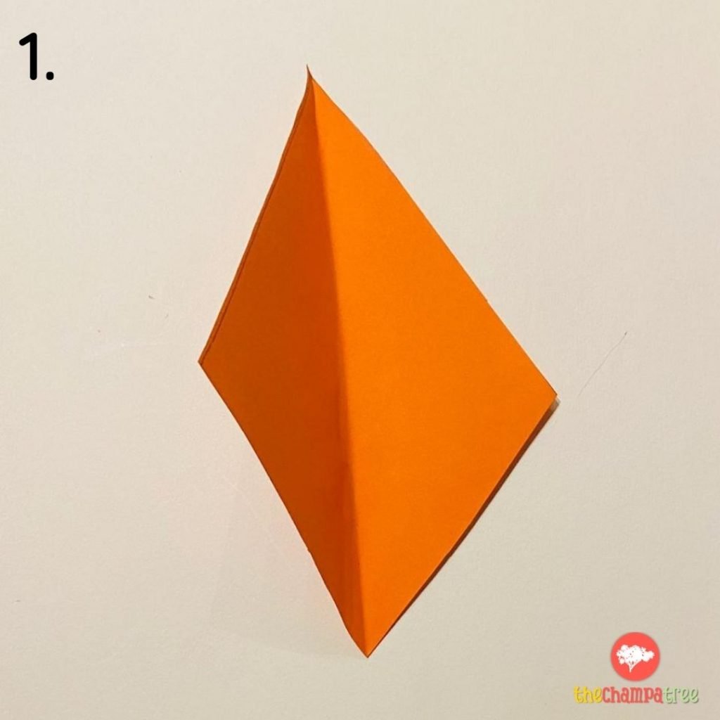 Orange rhombus paper for 3D kite