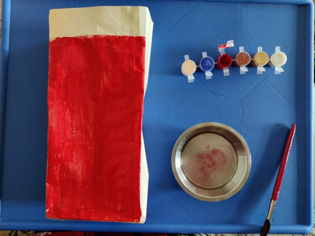 Santa in the chimney - Painting the chimney