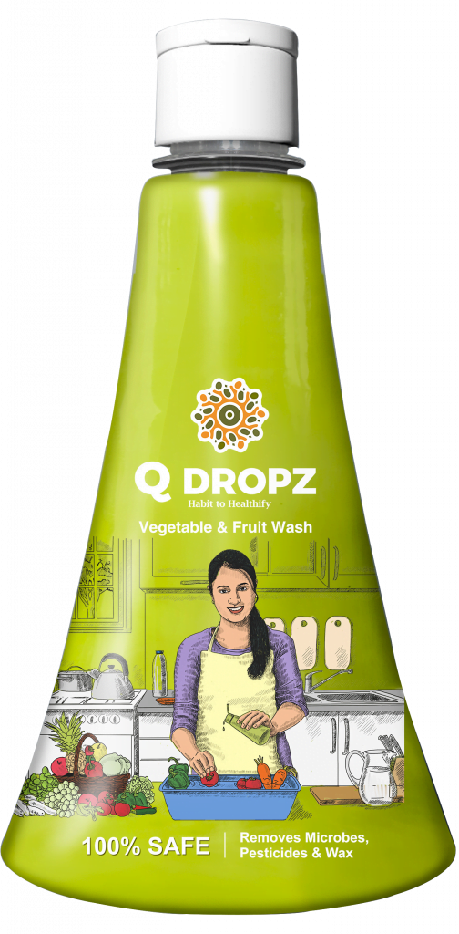 QDROPZ vegetable and fruit wash to avoid Exposure to pesticides