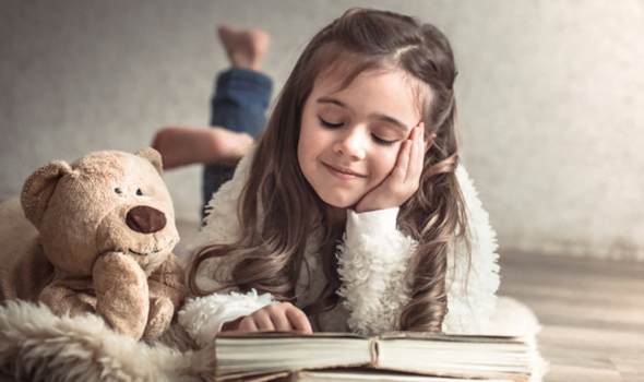 A gril reading books