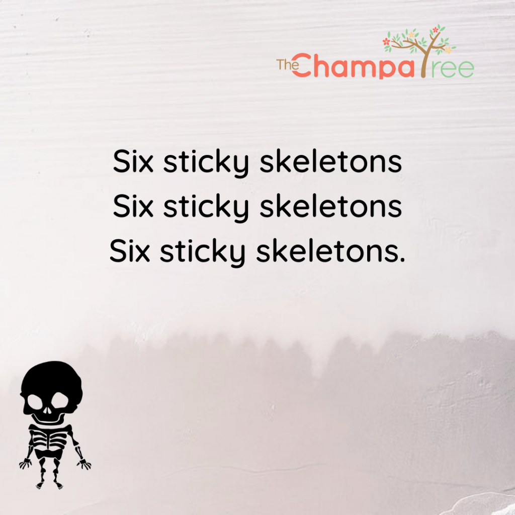Tongue Twisters in English - Skeletons