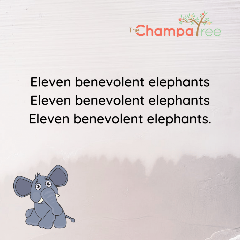 Tongue Twisters in English - Elephants