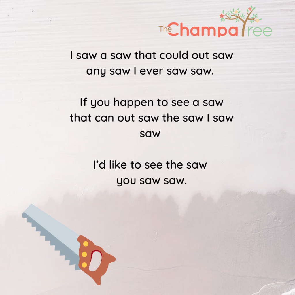 Saw outsaw a Saw