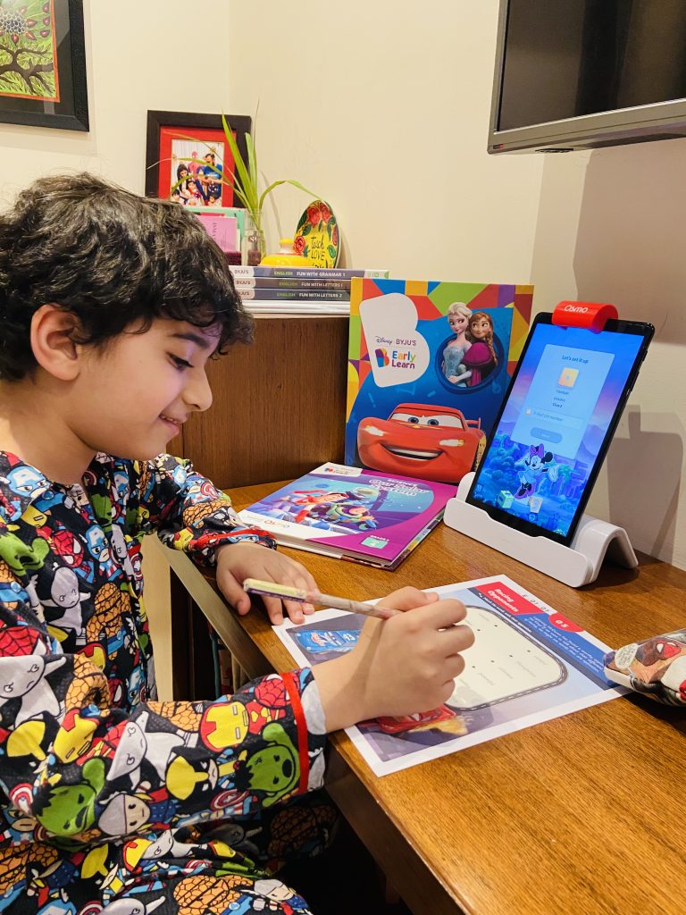 Byjus Early learning App - A boy learning