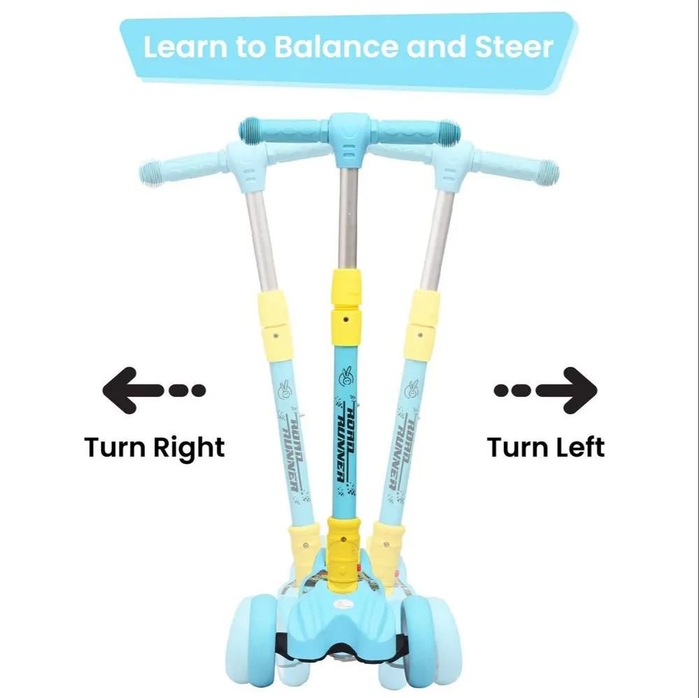 Features of best scooter for kids in blue color by R for Rabbit