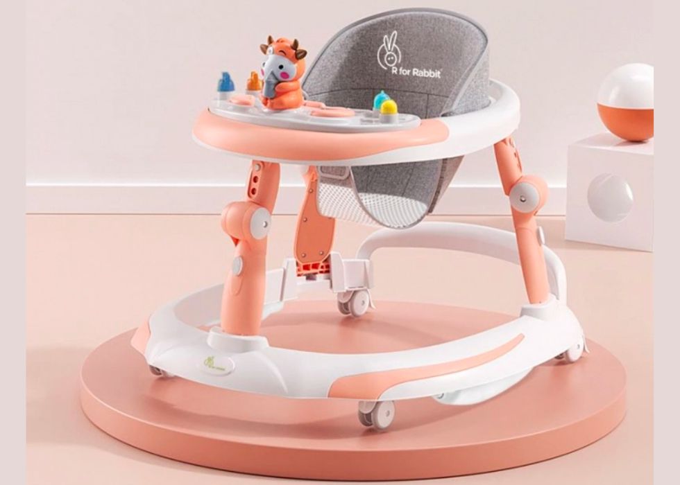 R for Rabbit Walkers - Little Feet Plus Baby Walker in orange colour